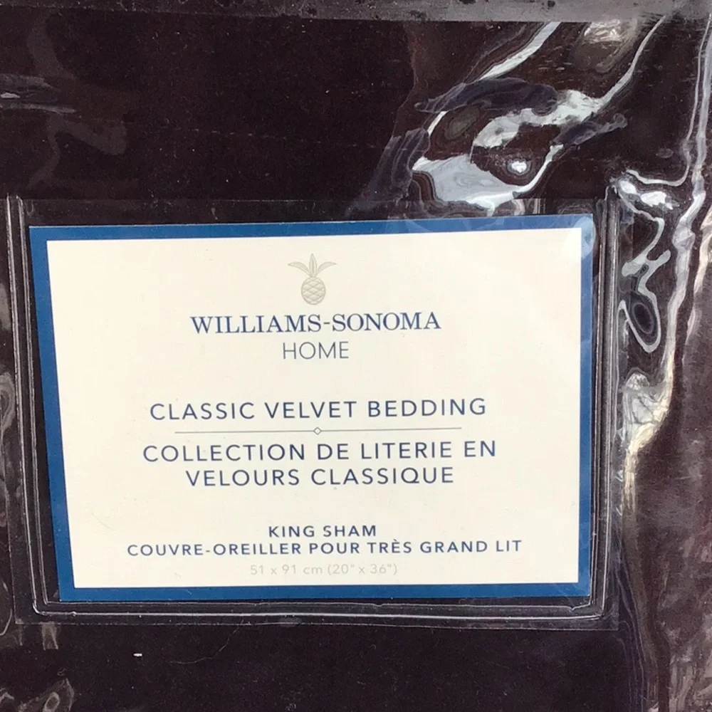 Williams Sonoma Velvet Pillow‎ Shams King & Euro Home Classic Cotton Linen